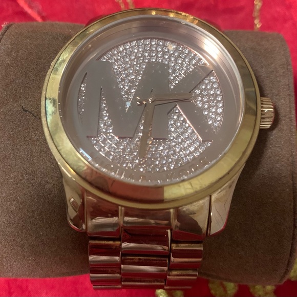 MICHAEL KORS Lennox Pavé Logo Rose Gold-Tone Watch - Picture 9 of 12